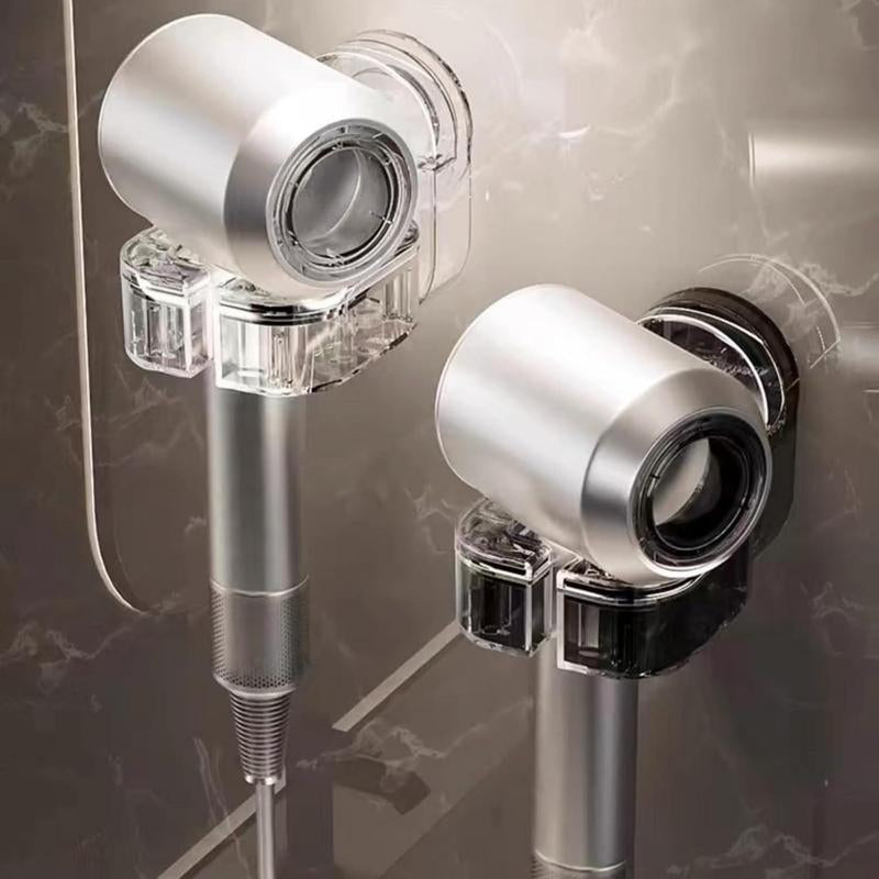 Hair Dryer Holder Wall Mounted Punch Free Rotating Suction Cup Blow Dryer Rack Removable Reusable Hands Free Storage Bracket for Bathroom Home