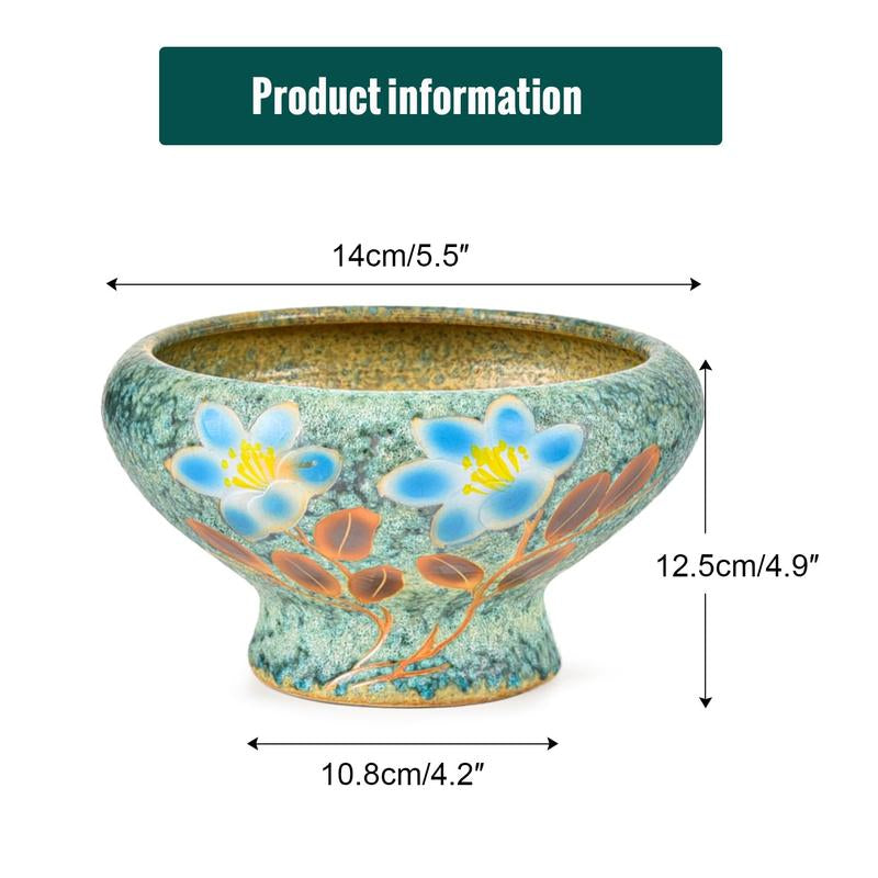 Sungmor Beautiful Handicrafts Ceramic Planters - Succulent Flower Pots with Drainage - Pretty Desktop Windowsill Landscape Flowerpot - Home & Office Decor Pots