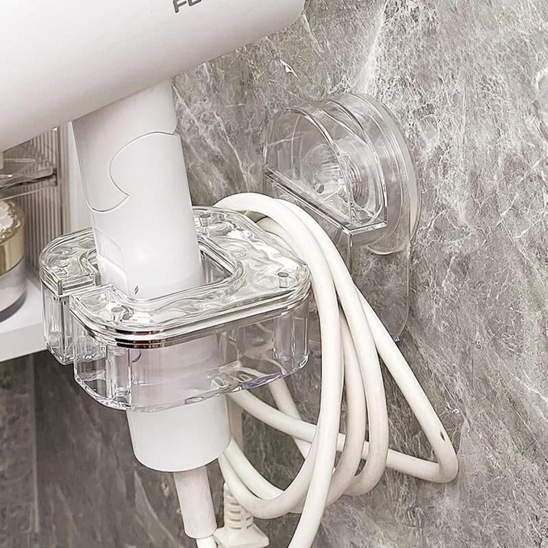 Hair Dryer Holder Wall Mounted Punch Free Rotating Suction Cup Blow Dryer Rack Removable Reusable Hands Free Storage Bracket for Bathroom Home