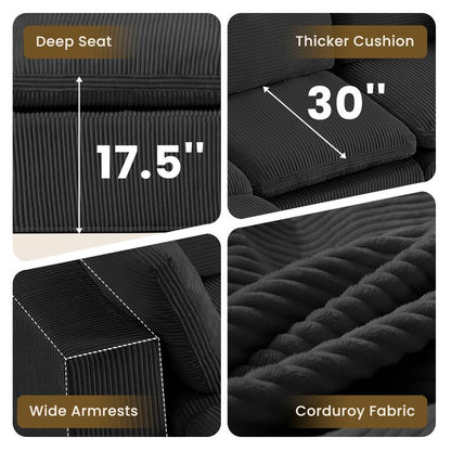 JUIKURY 113” Modular Sectional Sofa, Sponge Sectional Sofa Couch for Living Room, Modular L-Shape Sofa Couch with Chaise