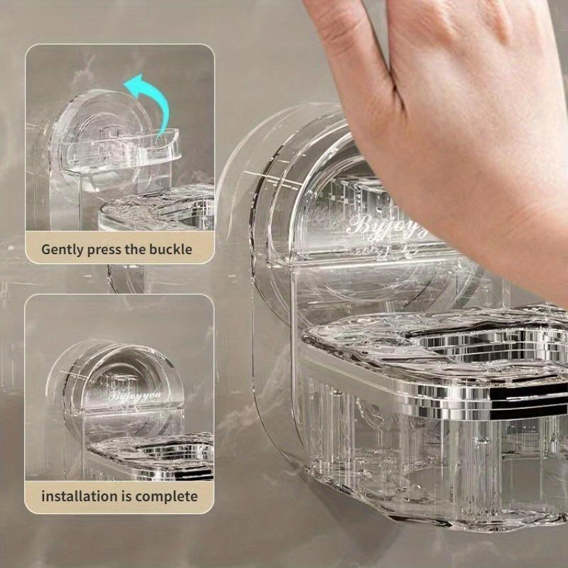 Hair Dryer Holder Wall Mounted Punch Free Rotating Suction Cup Blow Dryer Rack Removable Reusable Hands Free Storage Bracket for Bathroom Home