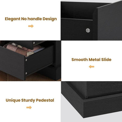 Sikaic 8 Drawers Long Double Dresser with Storage Organizer Bedroom Furniture Organization Cabinet Modern Aesthetic Dark Interior