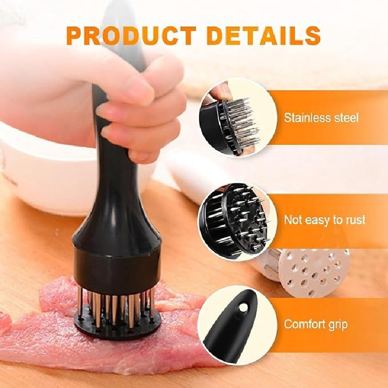 Kitchen Meat Tenderizer Tool with 48 Stainless Steel Ultra-Sharp Blades Compact Cooking Tool for Tenderizing Beef Chicken Turkey and Pork Home BBQ Kitchen Utensils Handheld Meat Tenderizer