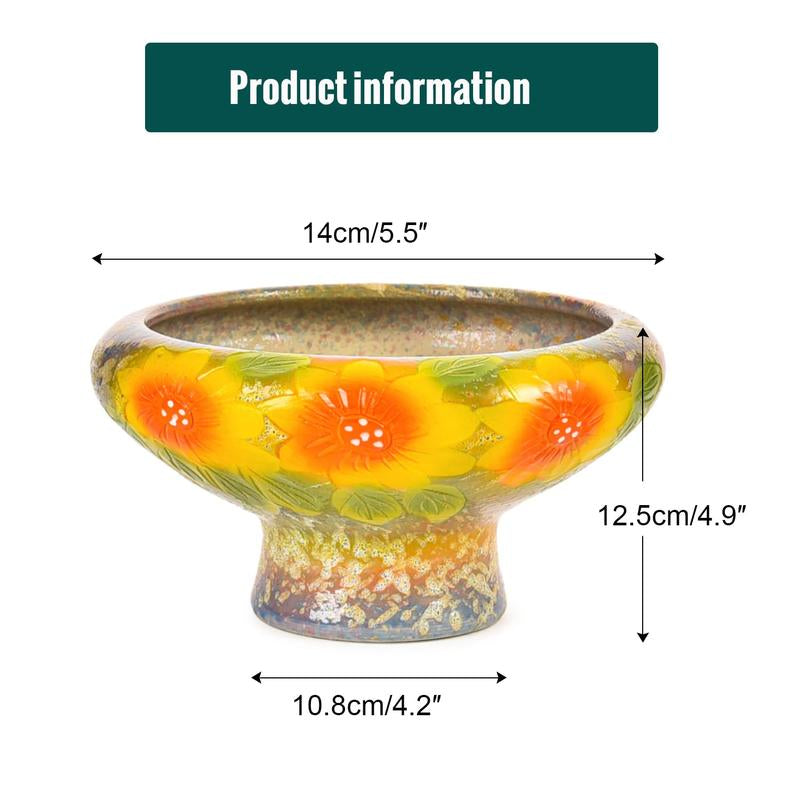 Sungmor Beautiful Handicrafts Ceramic Planters - Succulent Flower Pots with Drainage - Pretty Desktop Windowsill Landscape Flowerpot - Home & Office Decor Pots