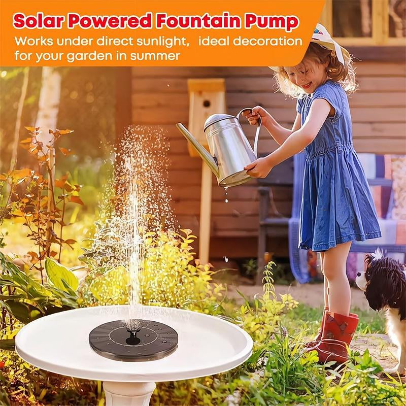 Solar Powered Fountain Pump, Outdoor Solar Bird Bath Fountain, Independent Floating Fountain, Suitable for Garden, Pond, Pool, Garden, Fish Tank, Decor