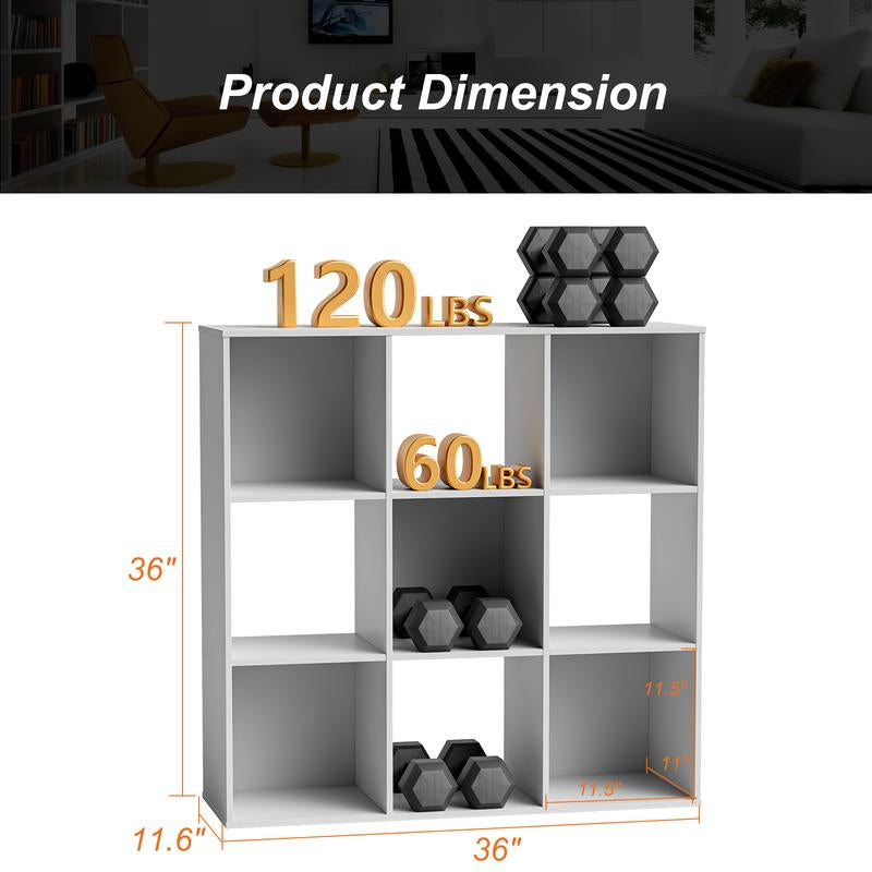 Cube Storage Organizer - Open Cube Bookshelf with 5 Removable Back Panels, Display Storage Bookcase for Living Room, Bedroom, Entrance Hall, Home Office