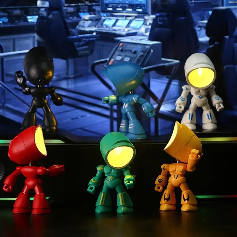 LED Mini Night Light, Lonely Robot Cartoon Cute Robot Design Companion Table Light for Halloween, Christmas, Thanksgiving Gifts