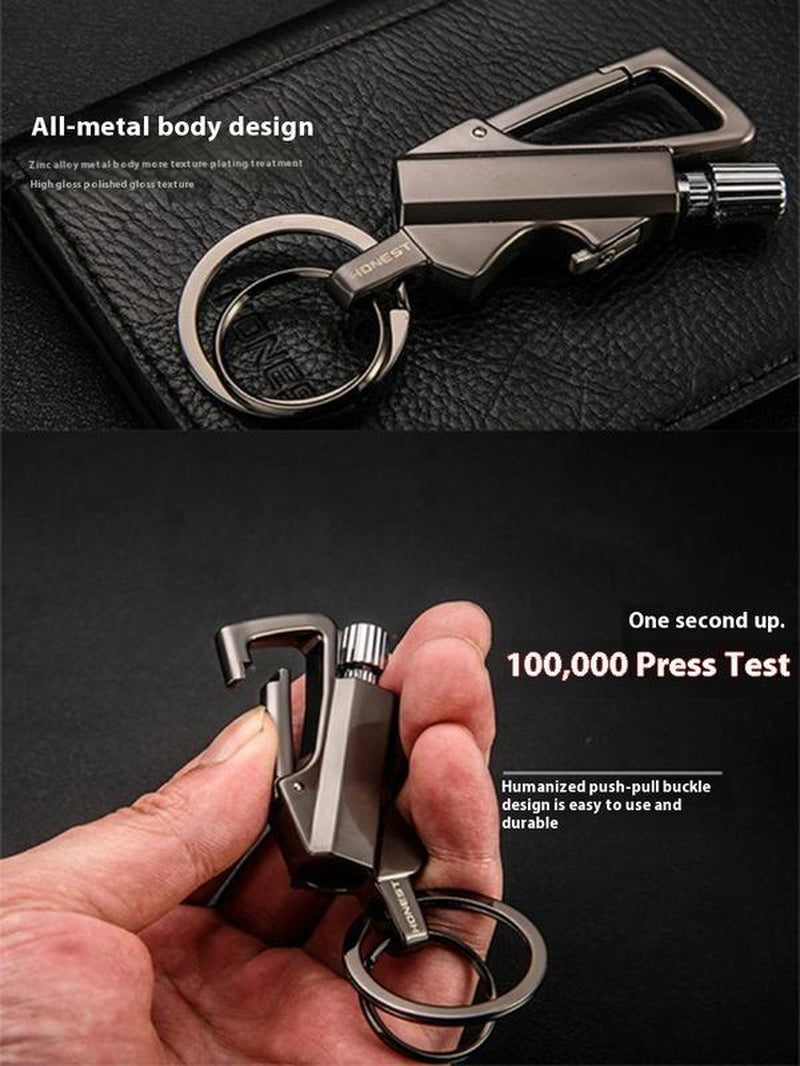 3 in 1 All-Metal Multi-Functional Tool Keychain Bottle Opener Waterproof Reusable for Outdoor Activities Travel Camping Parties & More Creative Gift Suitable for Both Men and Women