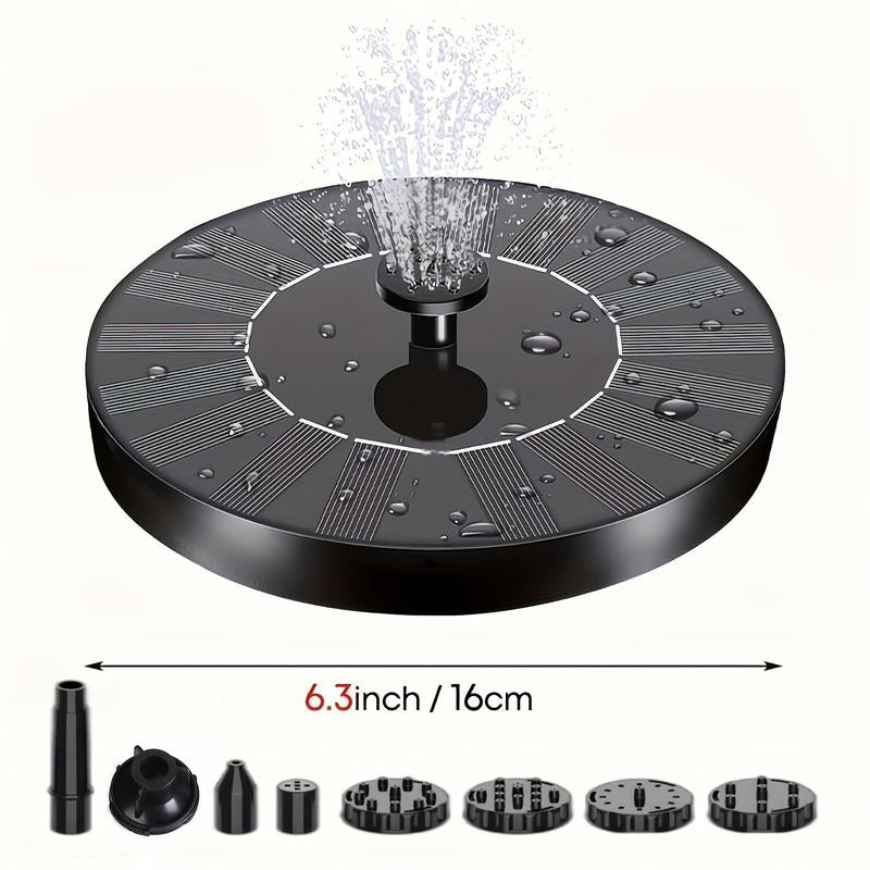 Solar Powered Fountain Pump, Outdoor Solar Bird Bath Fountain, Independent Floating Fountain, Suitable for Garden, Pond, Pool, Garden, Fish Tank, Decor