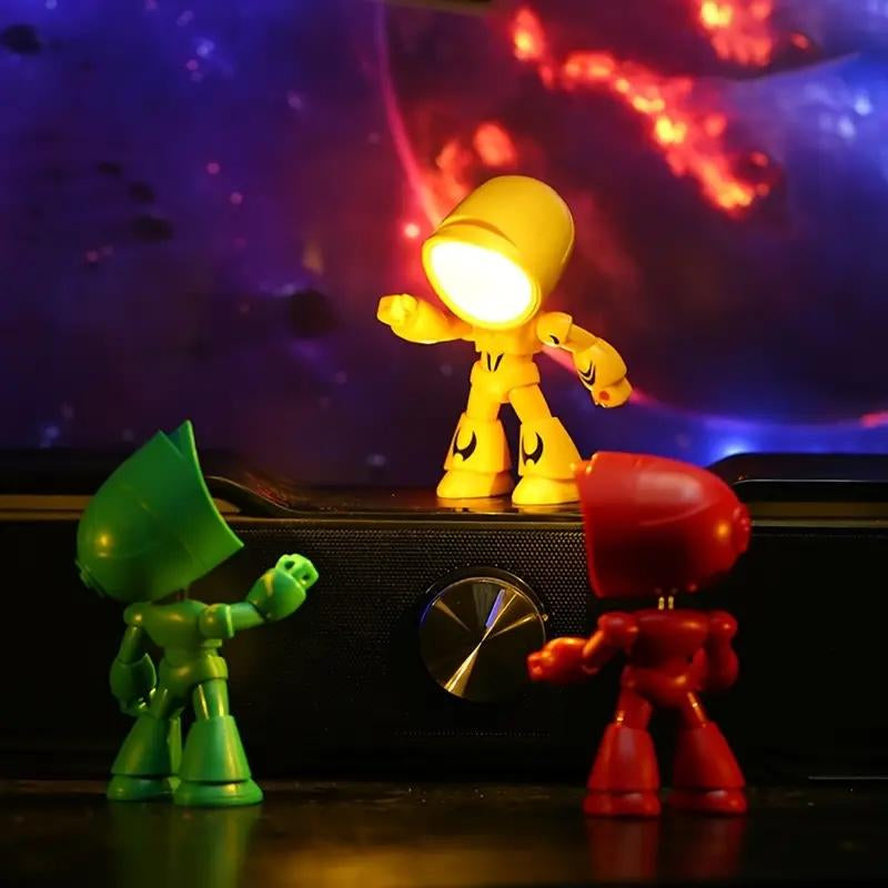 LED Mini Night Light, Lonely Robot Cartoon Cute Robot Design Companion Table Light for Halloween, Christmas, Thanksgiving Gifts