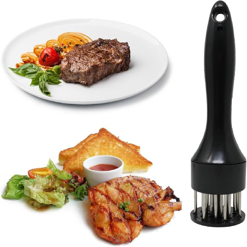 Kitchen Meat Tenderizer Tool with 48 Stainless Steel Ultra-Sharp Blades Compact Cooking Tool for Tenderizing Beef Chicken Turkey and Pork Home BBQ Kitchen Utensils Handheld Meat Tenderizer