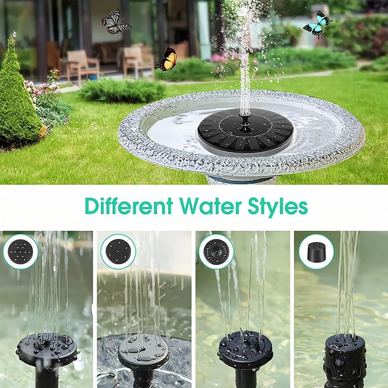 Solar Powered Fountain Pump, Outdoor Solar Bird Bath Fountain, Independent Floating Fountain, Suitable for Garden, Pond, Pool, Garden, Fish Tank, Decor
