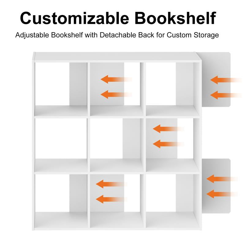 Cube Storage Organizer - Open Cube Bookshelf with 5 Removable Back Panels, Display Storage Bookcase for Living Room, Bedroom, Entrance Hall, Home Office