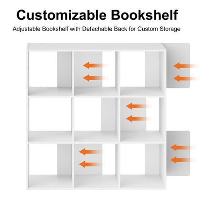 Cube Storage Organizer - Open Cube Bookshelf with 5 Removable Back Panels, Display Storage Bookcase for Living Room, Bedroom, Entrance Hall, Home Office