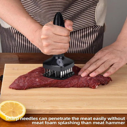 Kitchen Meat Tenderizer Tool with 48 Stainless Steel Ultra-Sharp Blades Compact Cooking Tool for Tenderizing Beef Chicken Turkey and Pork Home BBQ Kitchen Utensils Handheld Meat Tenderizer