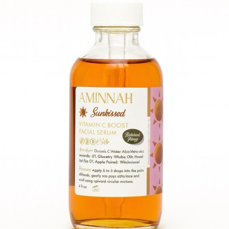AMINNAH Sunkissed Vitamin C Boost Facial Serum - Daily Glow with Vitamin C, Aloe Vera, Jojoba Oil & Argan Oil for Hydration & Protection