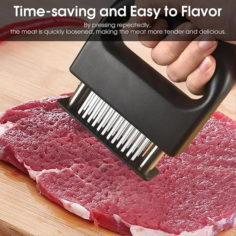 Kitchen Meat Tenderizer Tool with 48 Stainless Steel Ultra-Sharp Blades Compact Cooking Tool for Tenderizing Beef Chicken Turkey and Pork Home BBQ Kitchen Utensils Handheld Meat Tenderizer