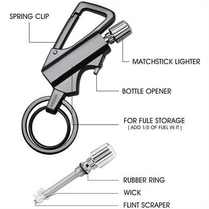 3 in 1 All-Metal Multi-Functional Tool Keychain Bottle Opener Waterproof Reusable for Outdoor Activities Travel Camping Parties & More Creative Gift Suitable for Both Men and Women