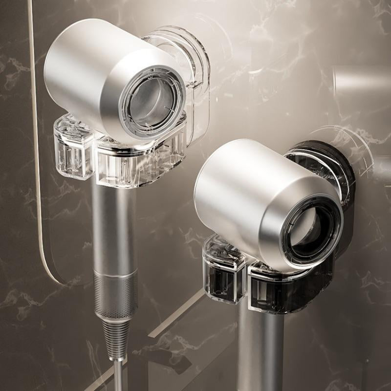 Hair Dryer Holder Wall Mounted Punch Free Rotating Suction Cup Blow Dryer Rack Removable Reusable Hands Free Storage Bracket for Bathroom Home
